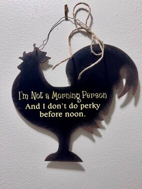 Funny Rooster Wall Decor Metal Farmhouse Kitchen Sign